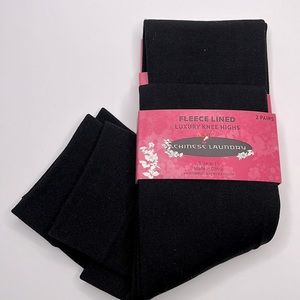 CHINESE LAUNDRY 2 Pair Fleece Lined Knee Highs